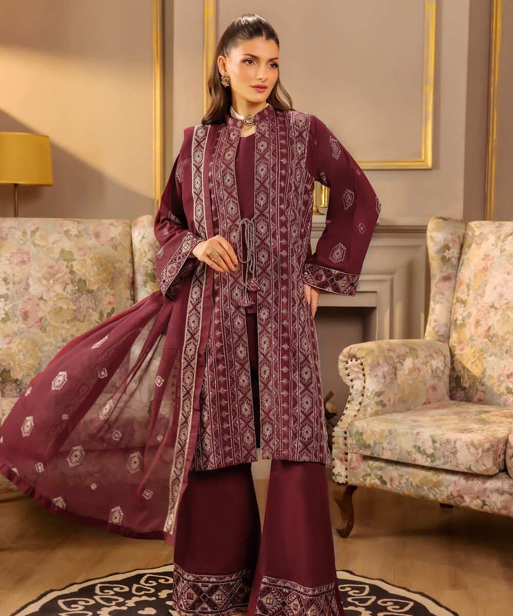 Orchid by Safwa | Embroidered Karandi | F - 02