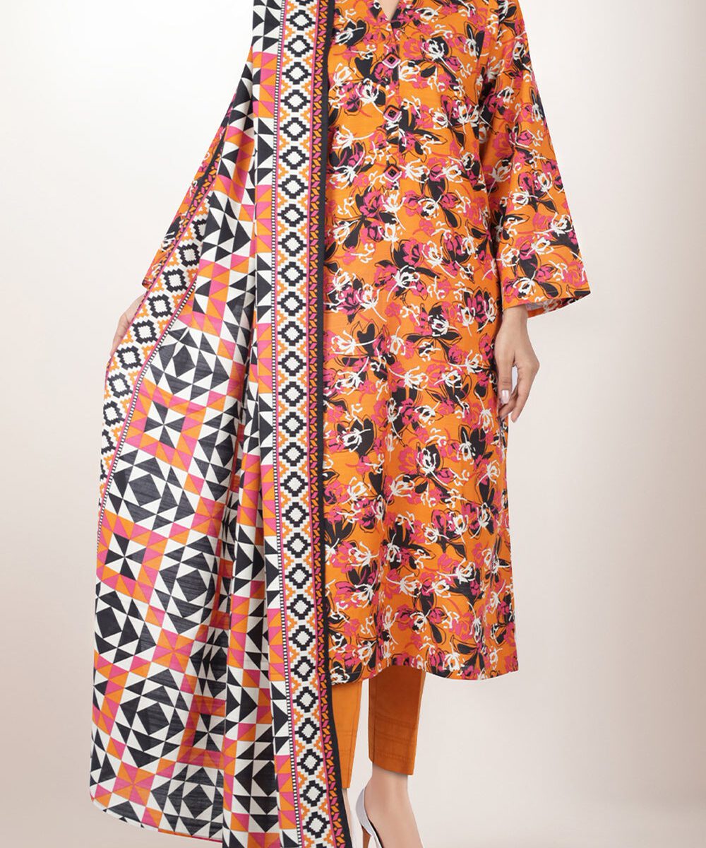 Unstitched Printed 3Pcs by Saya | Cotton Khaddar