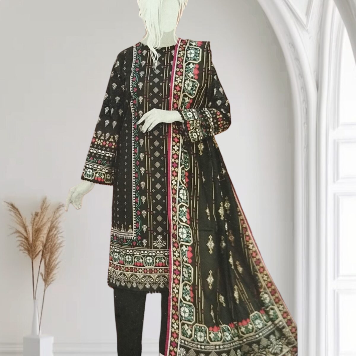 Printed 3Pcs by Aleez | Metallic Khaddar