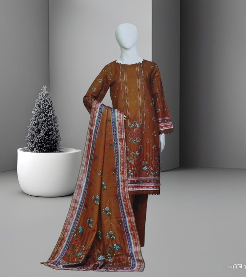 Printed 3Pcs by Aleez | Metallic Khaddar