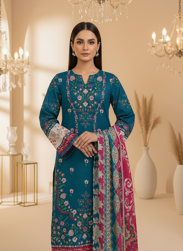 Printed Khaddar by Fiza Noor | 3Pcs